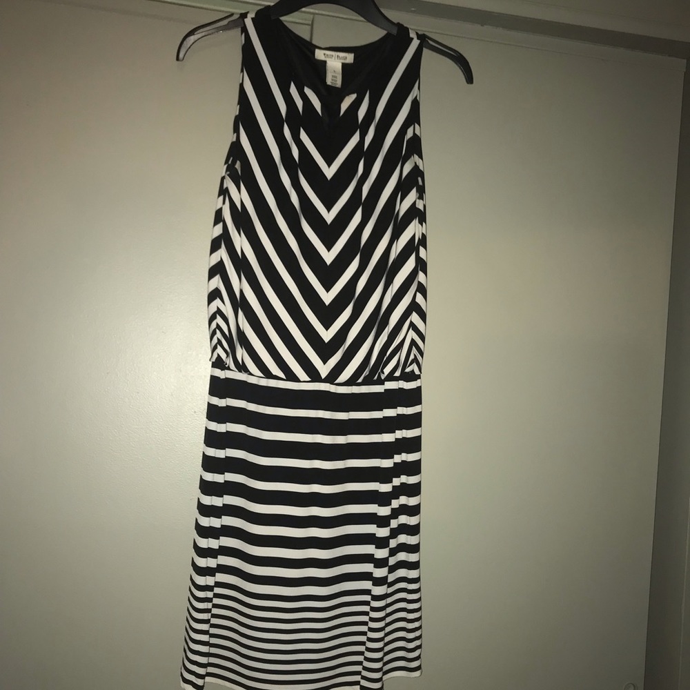 White House Black Market small black & white dress